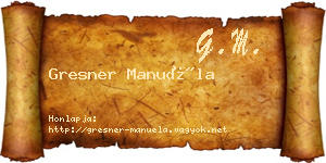 Gresner Manuéla névjegykártya